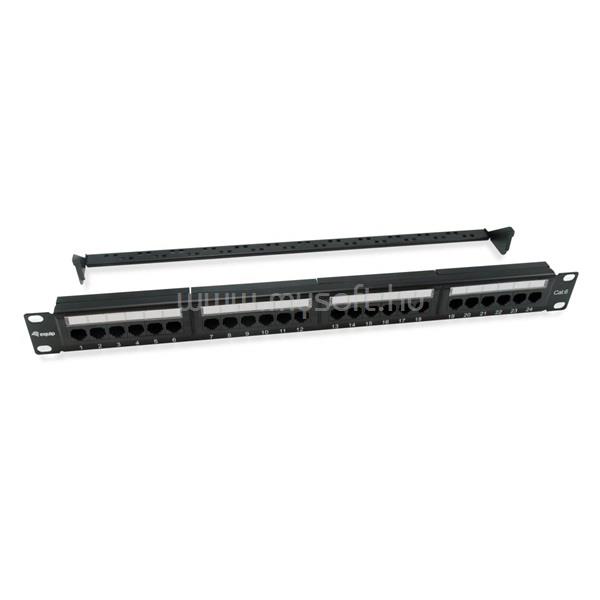 EQUIP Patch panel - 135426 (24 port, Cat6, árnyékolatlan, fekete)