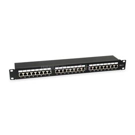 EQUIP Patch panel - 326425 (24 port, Cat6, 1U, árnyékolt, fekete) EQUIP_326425 small