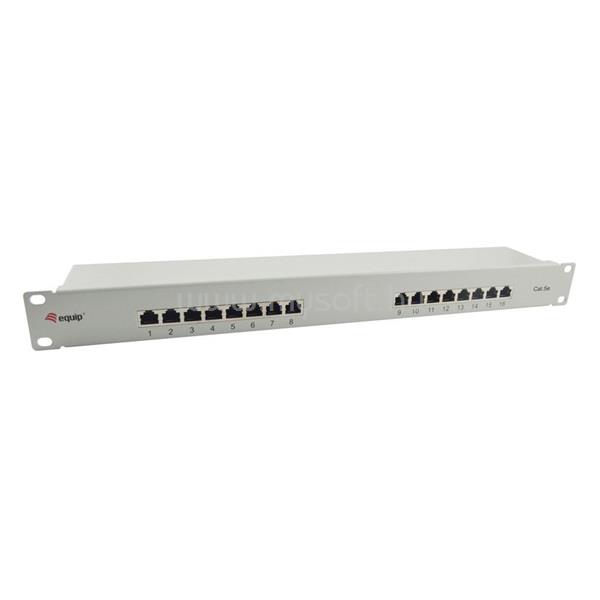 EQUIP Patch panel - 327316 (16 port, Cat5e, 1U, árnyékolt, szürke)