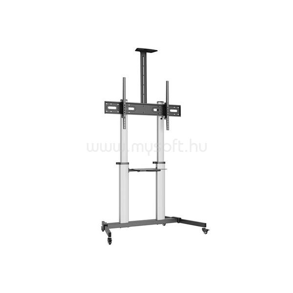EQUIP TV állvány - 650631 (60"-100" álló, dönthető, állítható magasság, gurulós, Max.:100kg, fekete/ezüst)