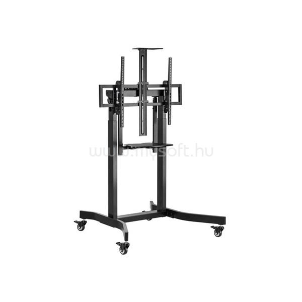 EQUIP TV állvány - 650633 (55"-100" álló, dönthető, állítható magasság, gurulós, motoros, Max.:120kg, fekete)