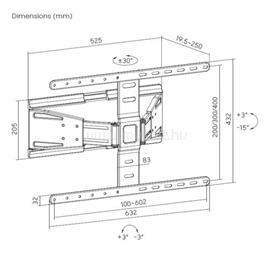EQUIP TV Fali konzol - 650344 (43