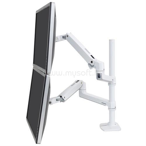 ERGOTRON LX Dual Stacking Arm, Tall Pole (white)