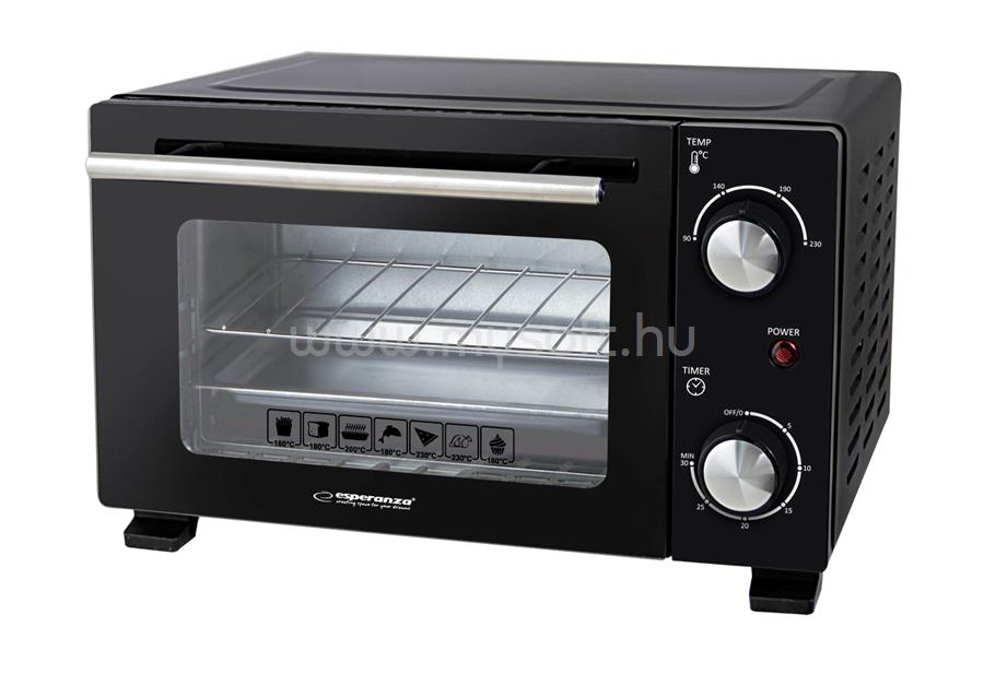 ESPERANZA Calzone mini sütő, 10 liter, 900W (fekete)