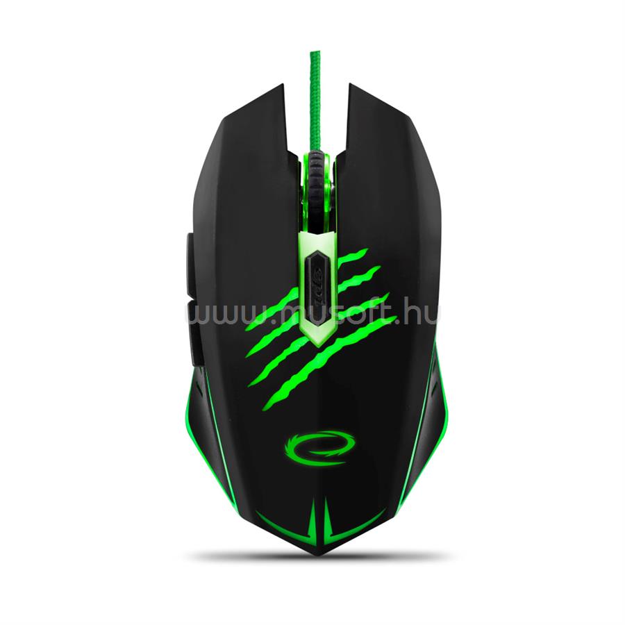 ESPERANZA Claw MX209 gamer vezetékes egér (fekete-zöld)