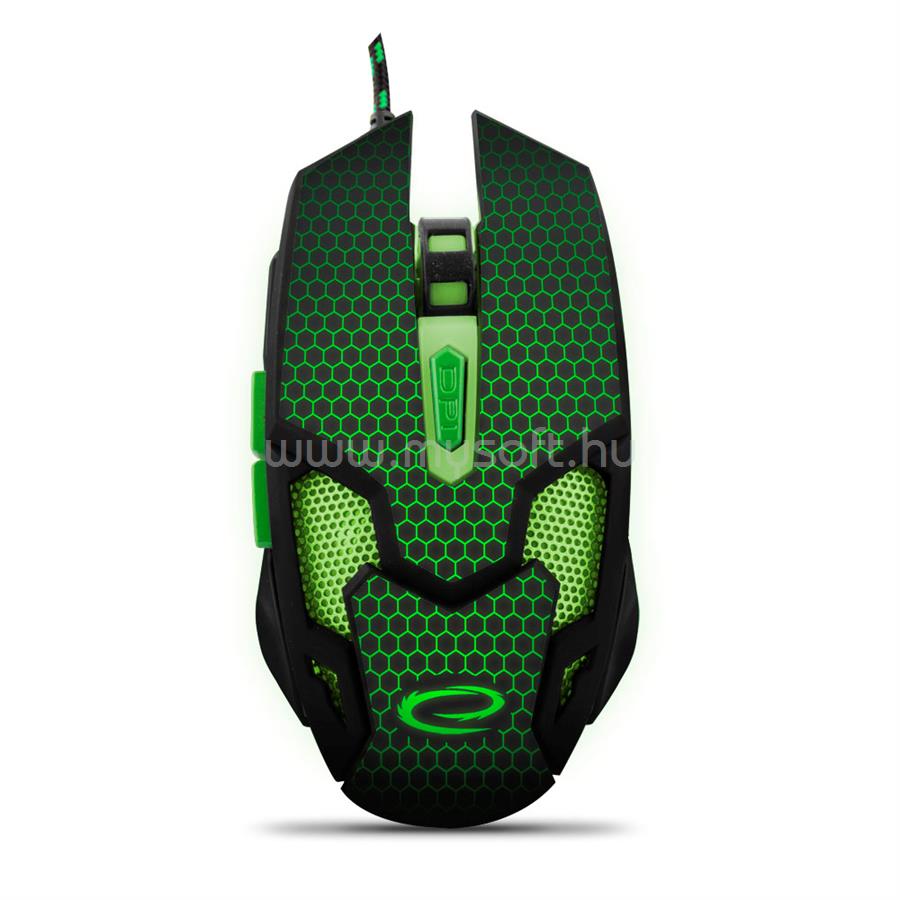 ESPERANZA Cobra MX207 gamer vezetékes egér (fekete-zöld)