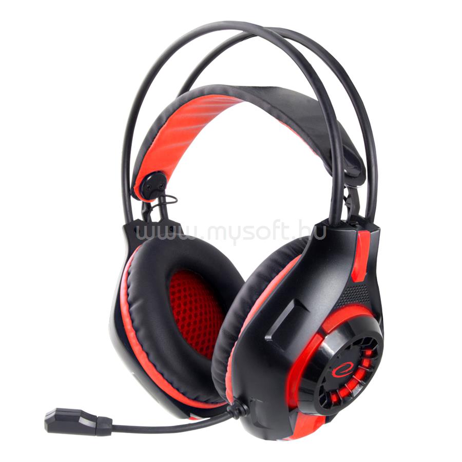 ESPERANZA Deathstrike Gamer headset (fekete-piros)