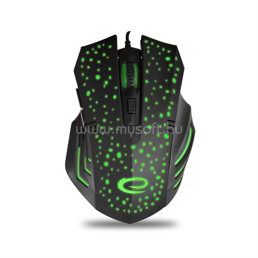ESPERANZA Galaxy USB Type-C gamer vezetékes egér (fekete-zöld)
