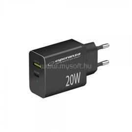 ESPERANZA gyorstöltő 20w usb-c pd 20w / usb-a qc 3.0 18w (fekete) ESPERANZA_EZC105K small