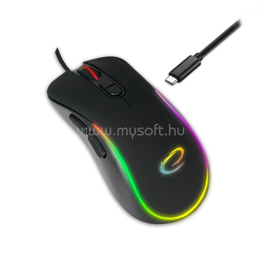 ESPERANZA Hesperis USB Type-C 7D gamer vezetékes egér (fekete)