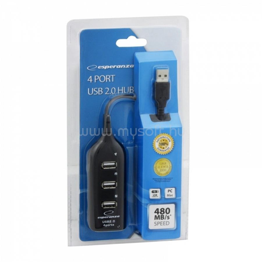 ESPERANZA HUB 4-portos USB 2.0 (fekete)