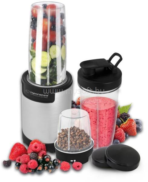 ESPERANZA Nutri Bomb turmixgép, smoothi készítő, aprító (fekete-ezüst)