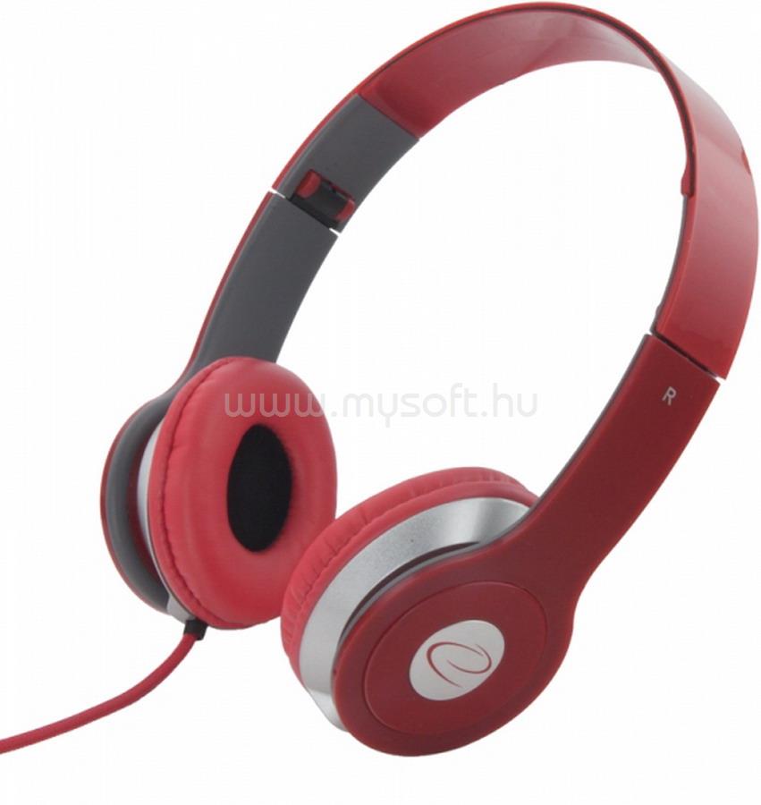 ESPERANZA Techno sztereó vezetékes fejhallgató (piros)