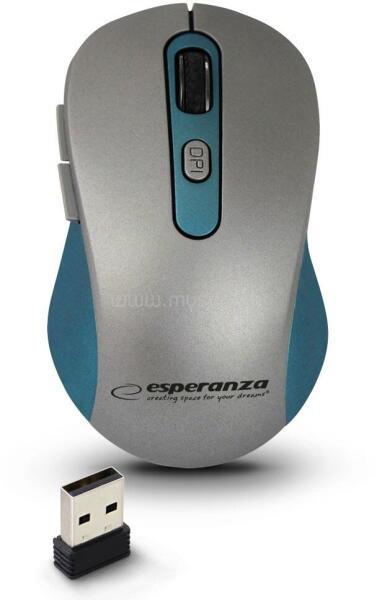 ESPERANZA vezeték nélküli 2.4GHz optikai egér 6D USB ADARA kék EM131B