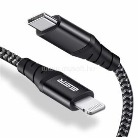 ESR 5V/3A 1m USB C lightning PD kábel (fekete) ESR-PD-CABLE-BK small