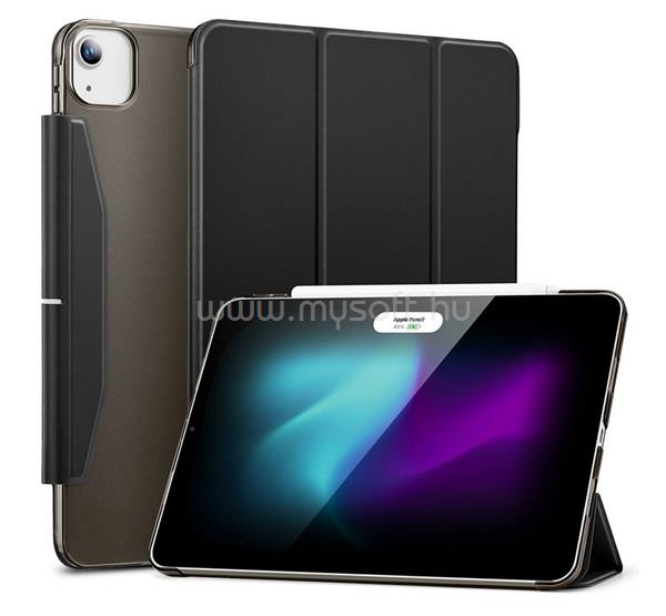 ESR IPAD Air 13 (2026) / Air 13 (2025) ASCEND tok álló, bőr hatású aktív FLIP, ceruza tartó, FEKETE