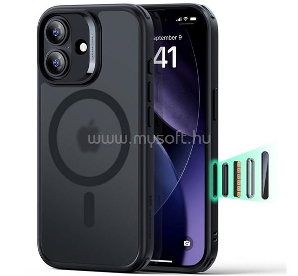 ESR iPhone 17 CLASSIC HYBRID szilikon telefonvédő ütésállóság, MagSafe, FEKETE