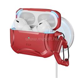 ESR CYBER ARMOR HALOLOCK szilikon tok karbon minta + karabíner, MagSafe, PIROS Apple AirPods Pro 1-2 GP-181237 small