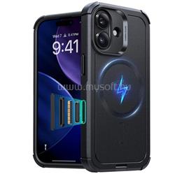 ESR iPhone 17 CYBER HALOLOCK defender műanyag telefonvédő erős ütésállóság, MagSafe, FEKETE GP-181447 small
