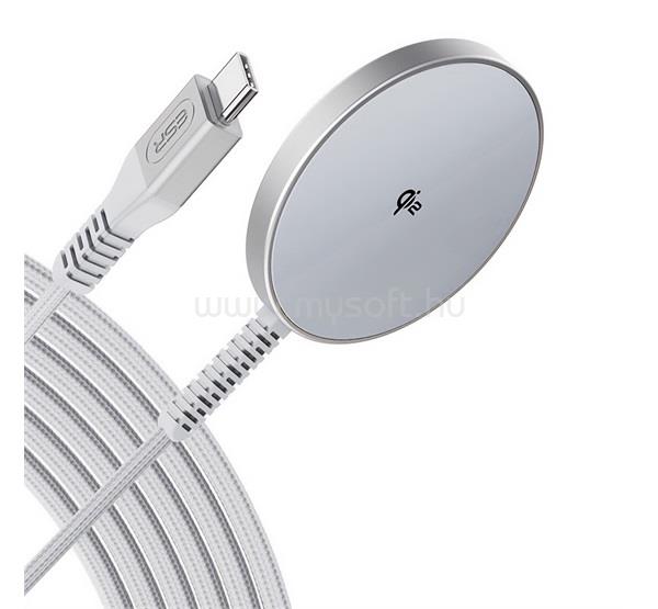 ESR ESR HALOLOCK QI2 asztali töltő Type-C 15W, Qi2, EZÜST