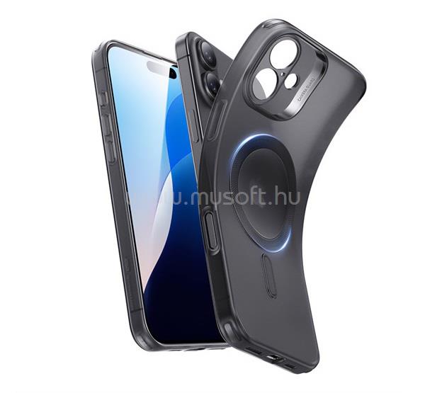 ESR iPhone 16 ZERO HALOLOCK szilikon telefonvédő ütésállóság, MagSafe, FEKETE