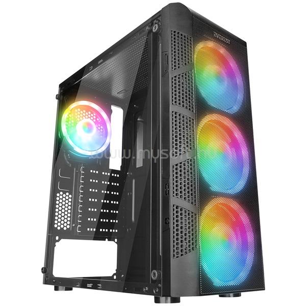 EVEREST CREST V1 fekete (táp nélküli) ablakos ATX ház