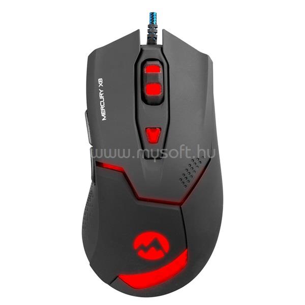 EVEREST Mercury X8 RGB gamer vezetékes egér (fekete)
