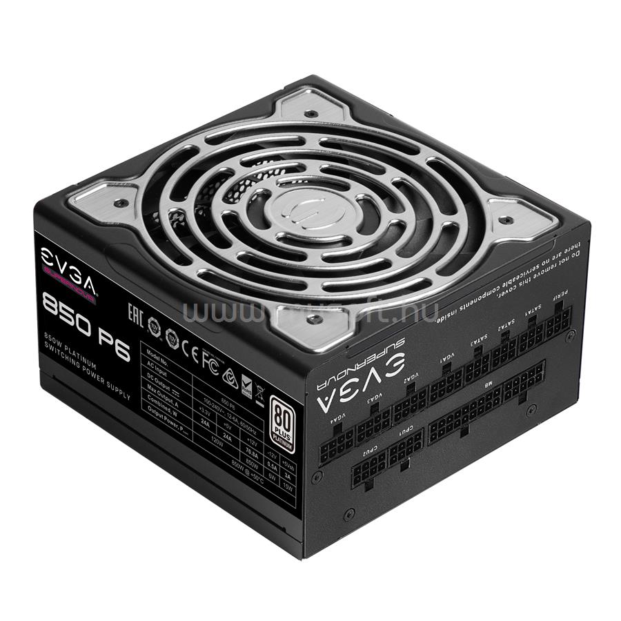 EVGA tápegység 220-P6-0850-X2 SuperNOVA 850 P6 850W moduláris 80+ Platinum