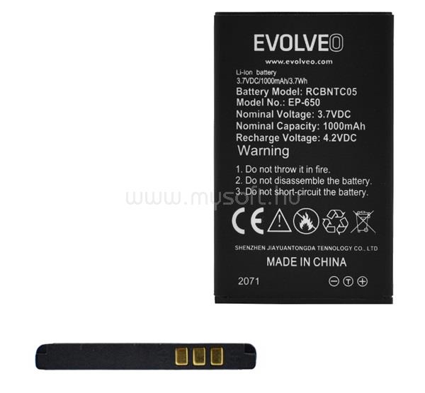 EVOLVEO Evolveo EP-650 EasyPhone XG EVOLVEO akku 1000mAh LI-ION