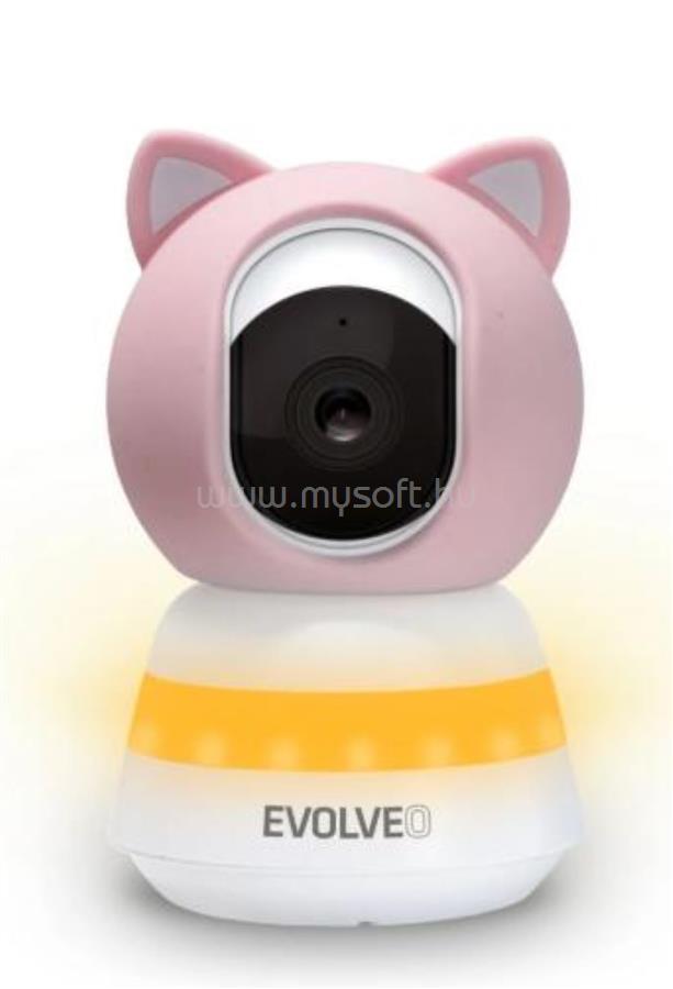 EVOLVEO Baby Monitor LUX- Intelligens 360 -os videós bébiőr (rózsaszín)