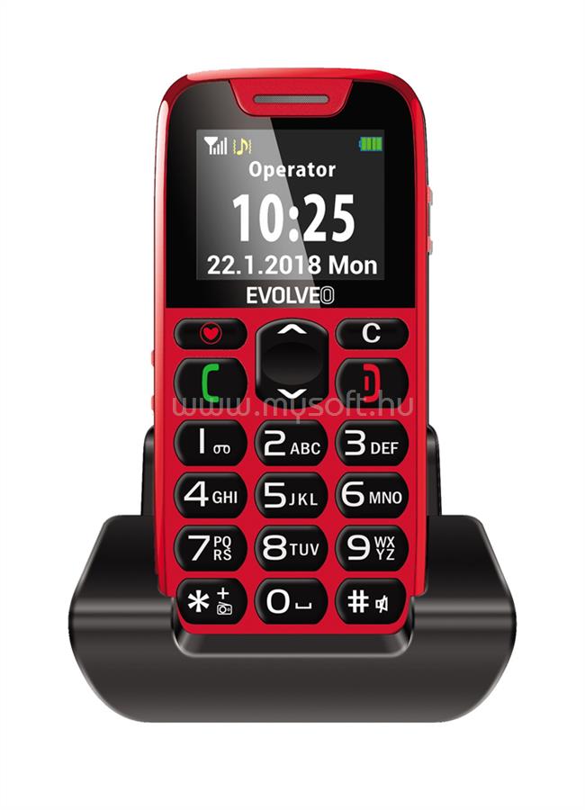 EVOLVEO EASYPHONE EP500 mobiltelefon (piros)