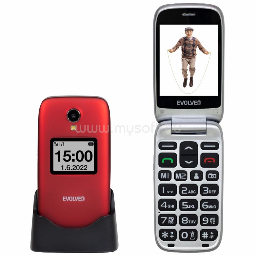 EVOLVEO EASYPHONE EP771-FS mobiltelefon (piros)