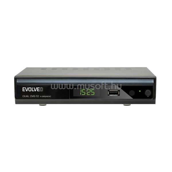 EVOLVEO Gamma T2 Set-top box Dual tuner DVB-T2/T Full HD beltéri egység