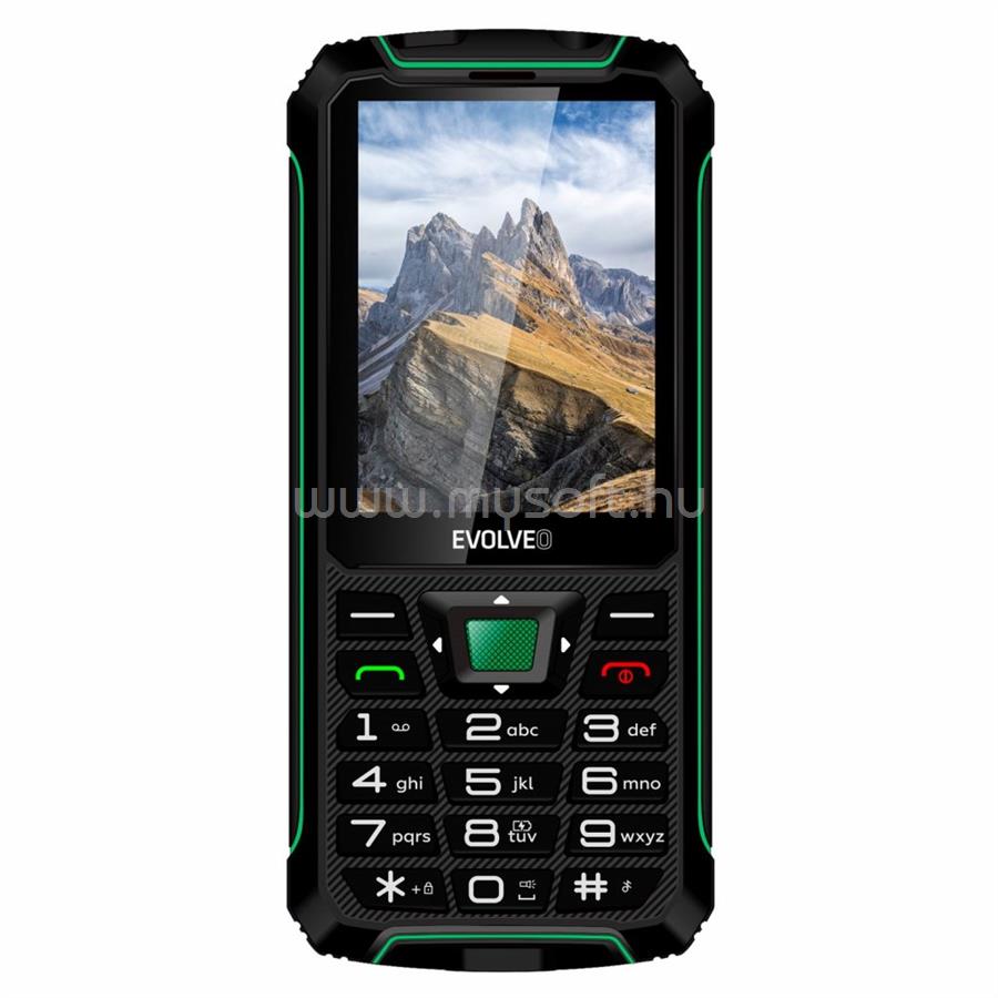 EVOLVEO Strongphone W4 Dual-SIM mobiltelefon (fekete/zöld)