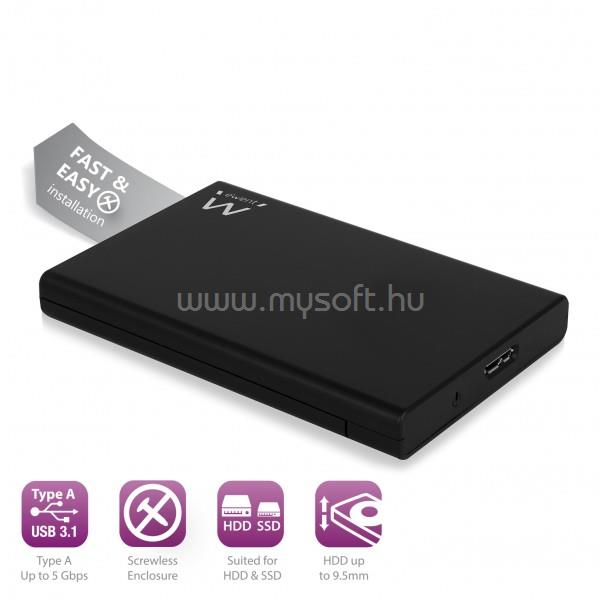 EWENT 2,5" SATA SSD/HDD screwless Black