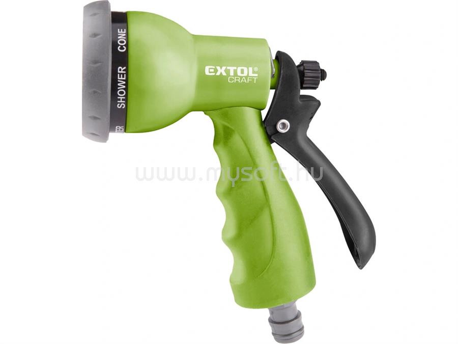 EXTOL CRAFT PISZTOLY SZÓRÓFEJ, LOCSOLÓ, ERGONOMIKUS , MŰANYAG 7 FÉLE SUGÁR, KUPLUNG CSATLAKOZÓVAL