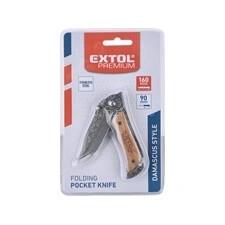 EXTOL PREMIUM ZSEBKÉS (BICSKA), ROZSDAMENTES ACÉL PENGE DAMASZK MINTÁVAL, FA BETÉTES NYÉL EXTOL_PREMIUM_8855121 small