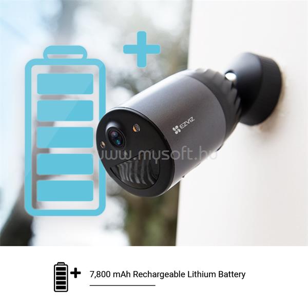 EZVIZ Kültéri WiFi-s kamera BC1C, 1080p, 7800mAh akku, éjjellátás (színes), IP66, mozgásérzékelés, kétirányú beszéd