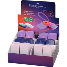 FABER - CASTELL Radír műanyag tartóban mini színátmenetes SLEEVE Faber-Castell égkék-rózsa,türkiz-kék,piros-lila FC182480 small