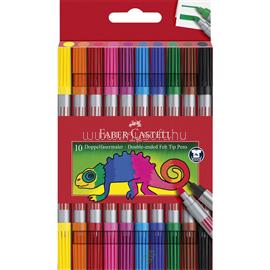FABER - CASTELL Rostirón, filctoll készlet, kétvégű Faber-Castell 10 klf. szín FC151110 small