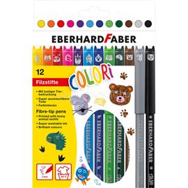 FABER - CASTELL Rostirón, filctoll készlet 1mm ANIMAL állatminták Faber-Castell 12klf. szín EF551112 small