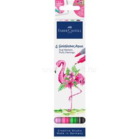 FABER - CASTELL Rostirón, filctoll készlet akvarell kétvégű GOLDFABER AQUA Bolyhos flamingó Faber-Castell 4klf. szín FC164507 small