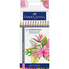 FABER - CASTELL Színes ceruza készlet, akvarell hatszögletű GOLDFABER AQUA Trópusi virágok Faber-Castell 12klf. szín FC114610 small