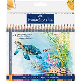 FABER - CASTELL Színes ceruza készlet, akvarell hatszögletű GOLDFABER AQUA Víz alatti kincsek Faber-Castell 24klf. szín FC114617 small
