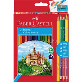 FABER - CASTELL Színes ceruza készlet bicolor hatszögletű +grafit +hegyező Faber-Castell 36db+3+1klf. szín FC110336 small