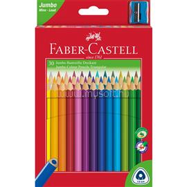 FABER - CASTELL Színes ceruza készlet háromszögletű + hegyező Jumbo Junior Faber-Castell  30klf. szín FC116530 small