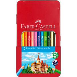 FABER - CASTELL Színes ceruza készlet hatszögletű kastélyos fém dobozban Faber-Castell 12klf. szín FC115801 small