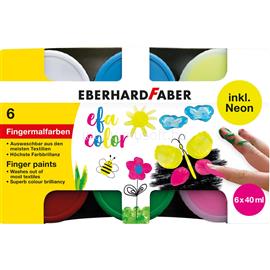 FABER - CASTELL Ujjfesték készlet, tégelyes, 6x40ml neon EFA COLOR Faber-Castell 6klf.szín EF578603 small