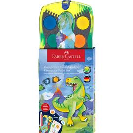 FABER - CASTELL Vízfesték készlet + fehér tempera + matrica DINOSZAURUSZ Faber-Castell 12klf. szín FC125036 small