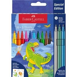 FABER-CASTELL Dinoszaurusz 10+3 db filctoll készlet, glitteres matricával FABER-CASTELL_FC554214 small